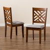 Baxton Studio Caron Modern and Contemporary Grey Fabric and Walnut Brown Finished Wood 2-Piece Dining Chair Set 177-10547-Zoro